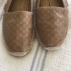 Gucci beige guccissima espadrille